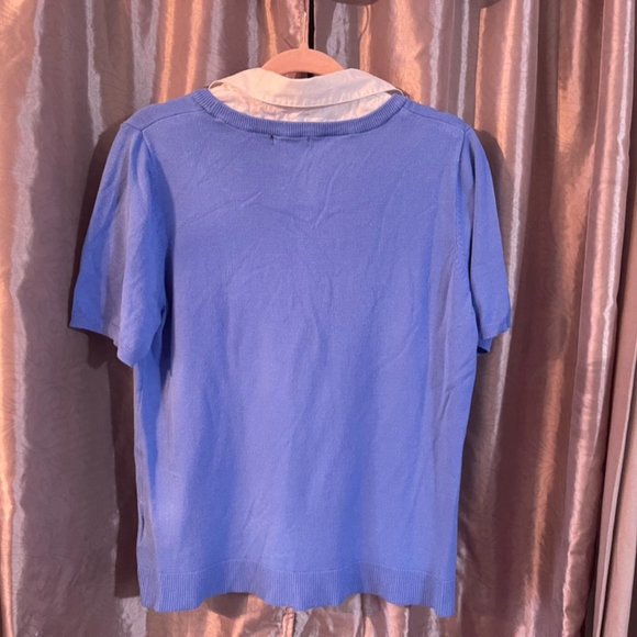 X-Large, George, blue, short sleeve sweater - Picture 3 of 5
